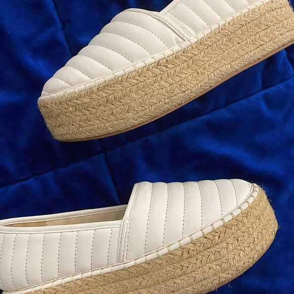ASOS White Jack Quilted Platform Espadrilles - Picture 2 of 5